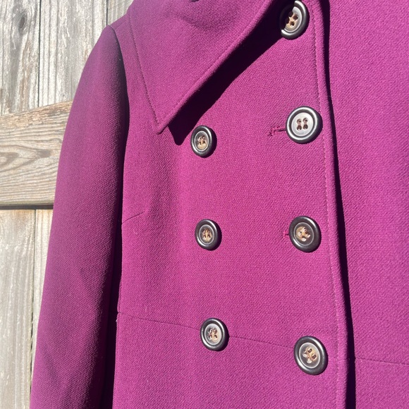 J. Crew Women's Aubergine Merlot Rich Purple Wool Car Coat Size P 10 - Picture 6 of 14